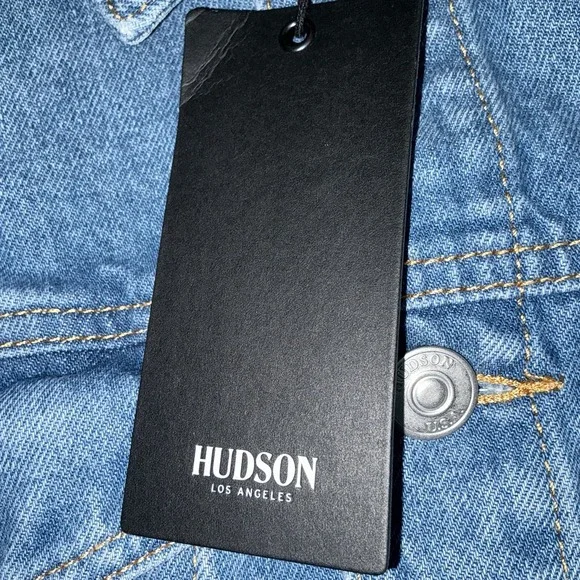 Hudson Los Angeles Denim Button Up Jean Trucker Jacket Women's Size  XL/1X NEW - Picture 3 of 11